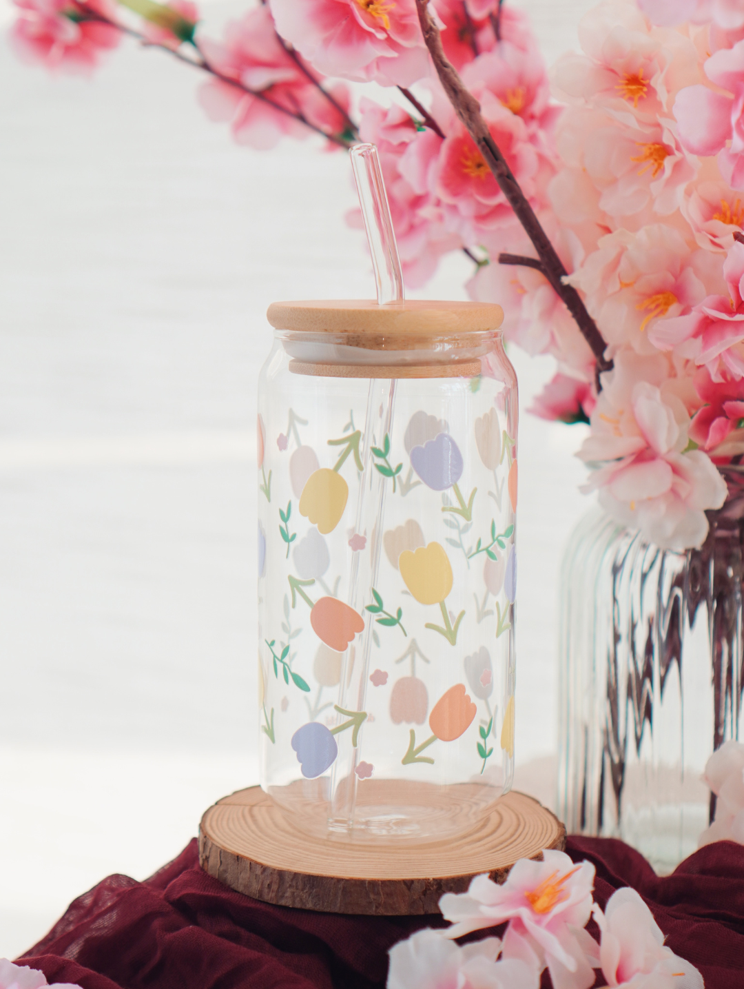 Tulip Whispers Glass Cup