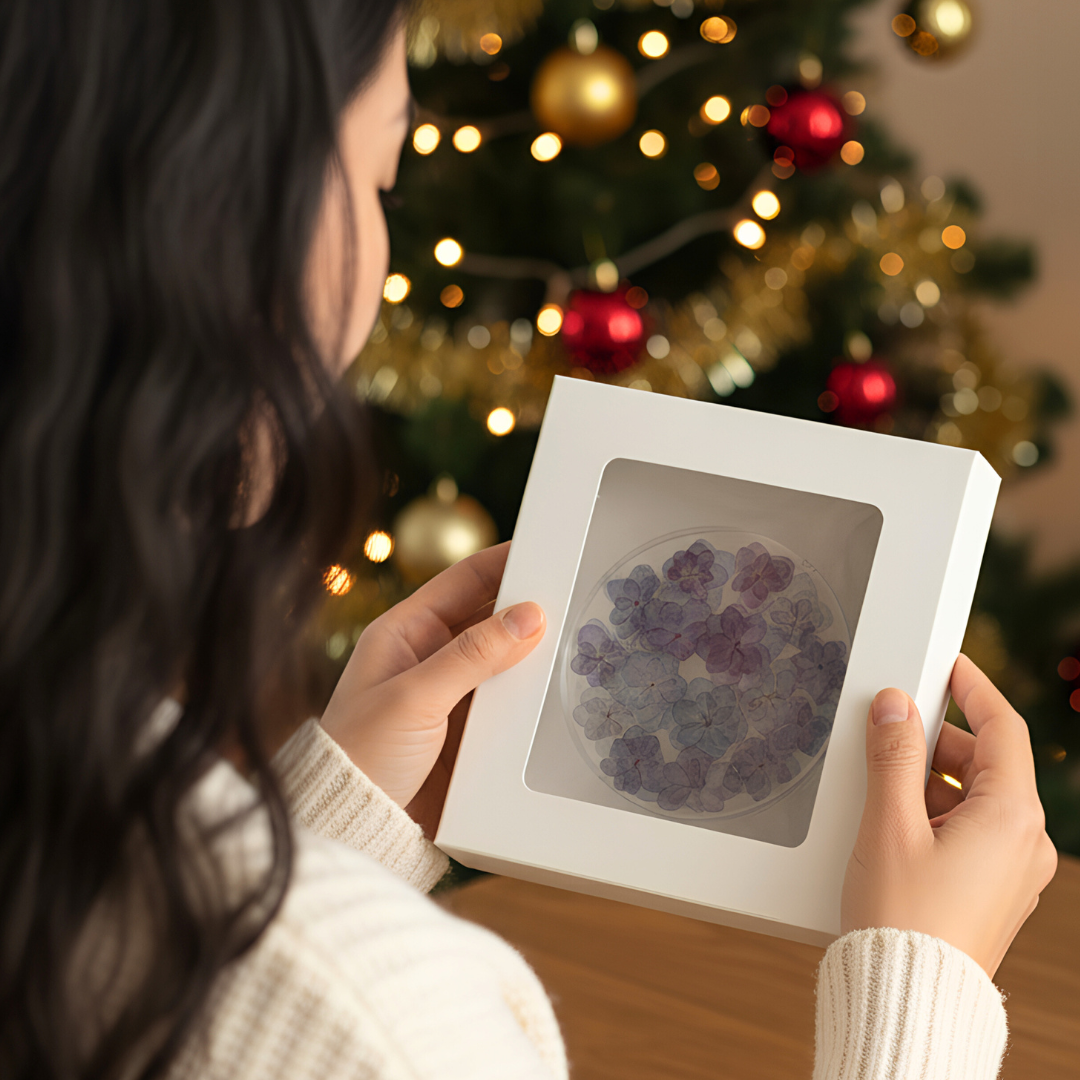 Pressed Hydrangea Handmade Resin Coaster