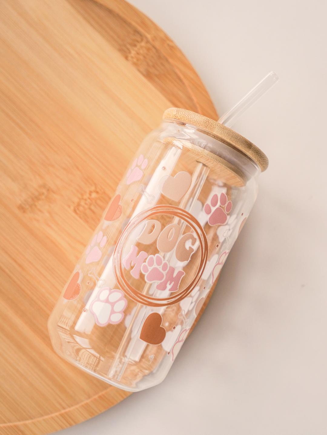 Dog Mom Glass Cup