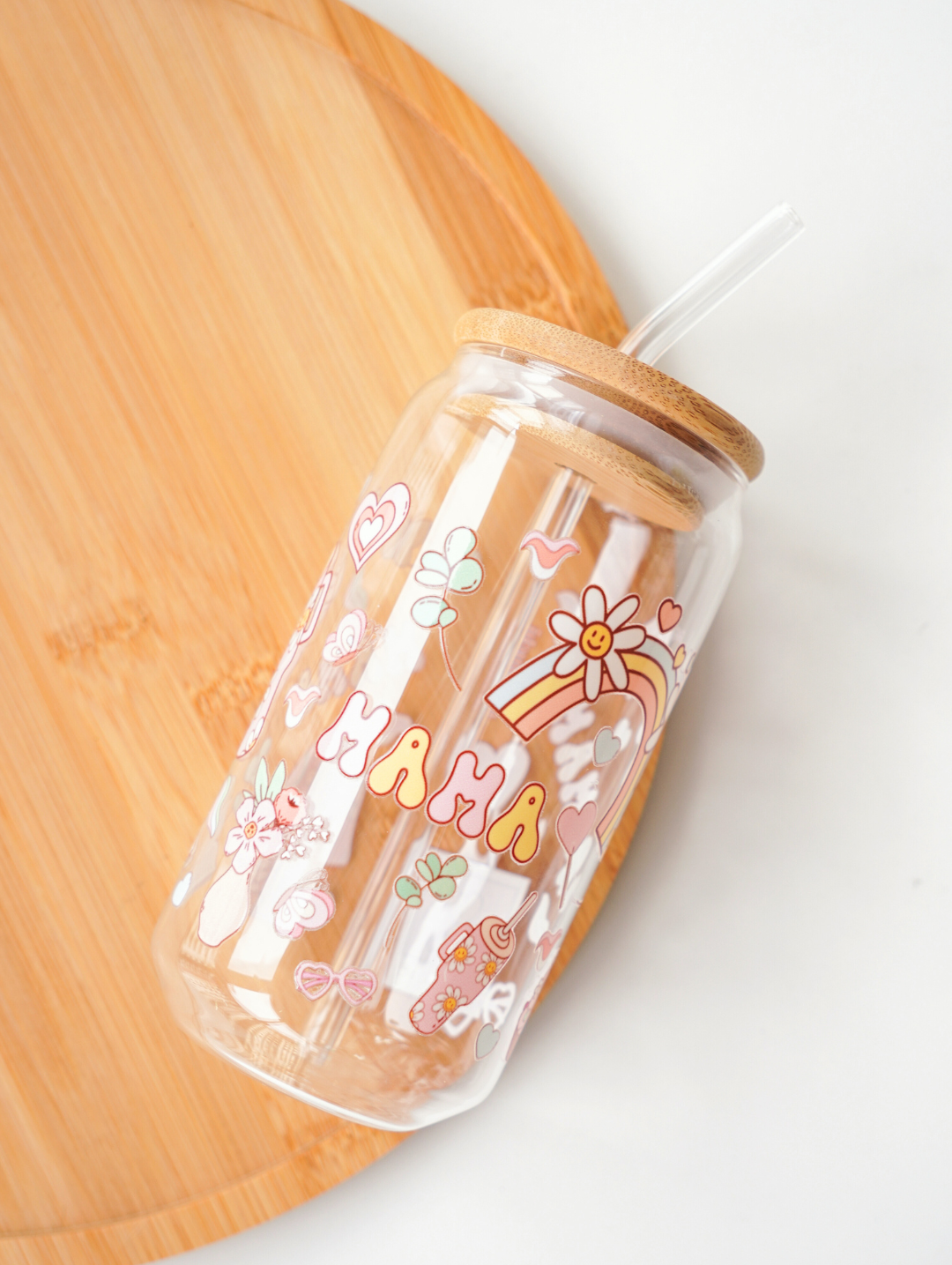 Groovy Mama Glass Cup