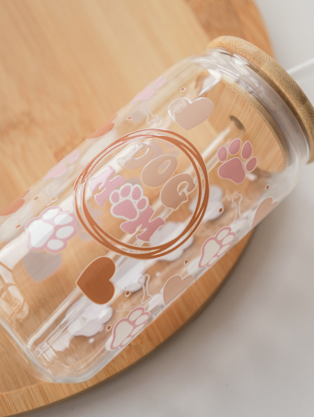 Dog Mom Glass Cup