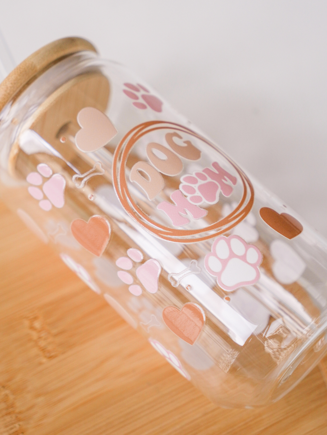 Dog Mom Glass Cup