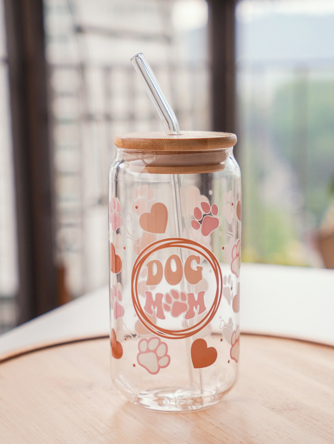 Dog Mom Glass Cup