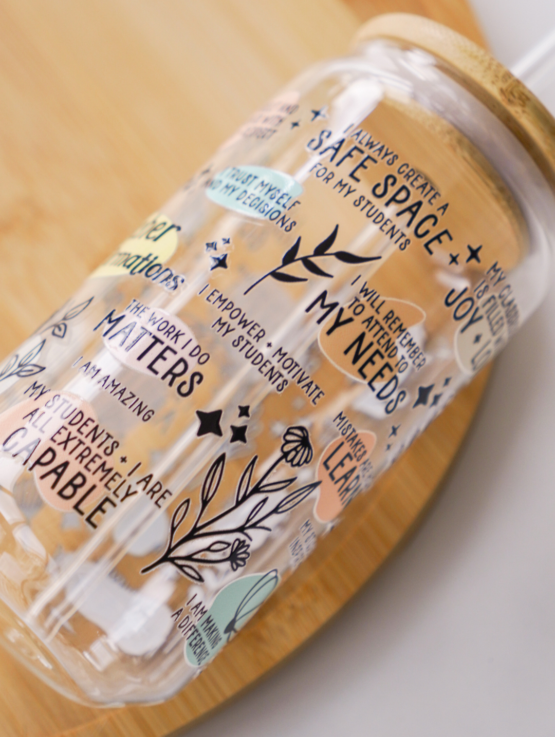 Teacher's Daily Affirmation Glass Cup