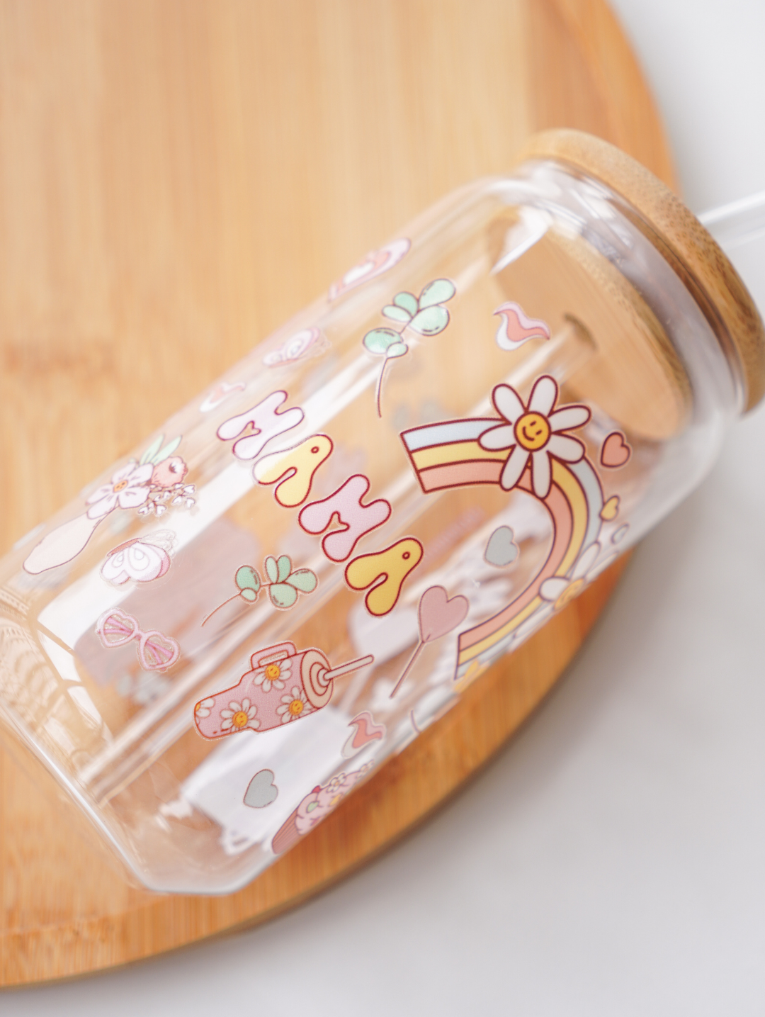 Groovy Mama Glass Cup