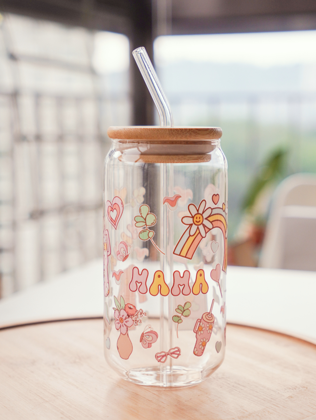 Groovy Mama Glass Cup
