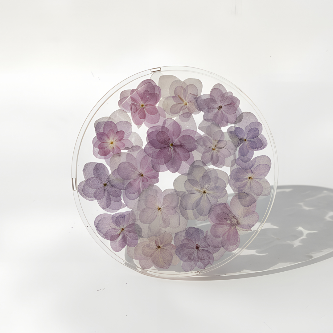 Pressed Hydrangea Handmade Resin Coaster