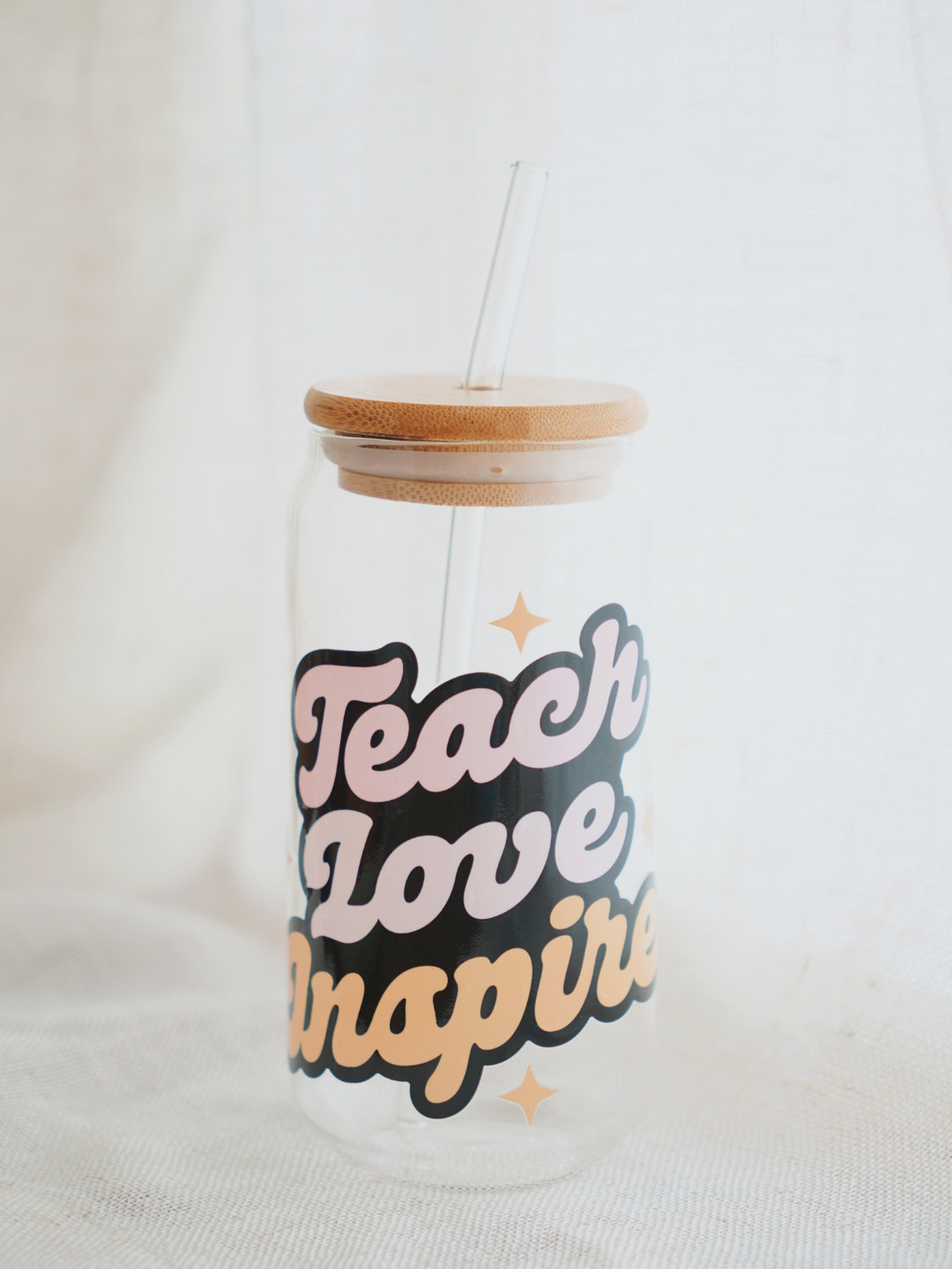 Teach Love Inspire (Retro) Glass Cup