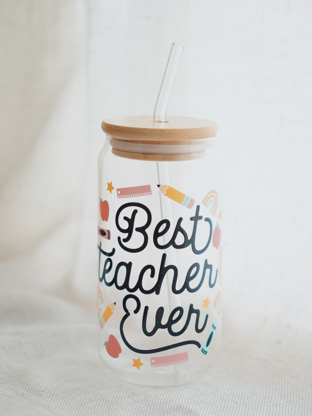 Best Teacher Ever Glass Cup