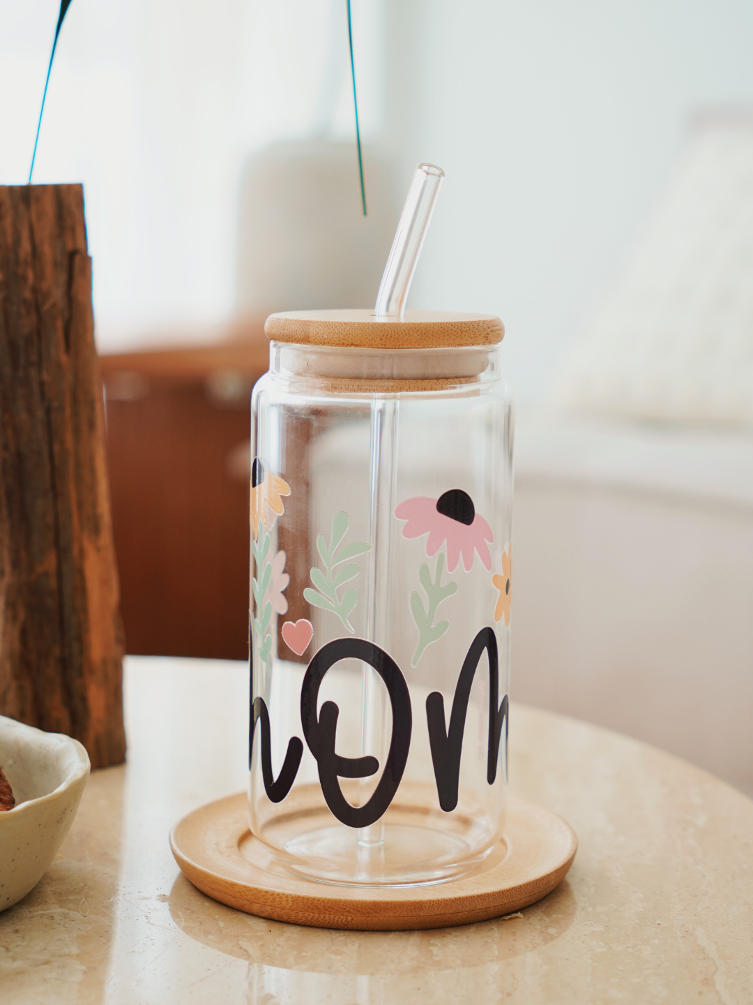 Minimal Mom Glass Cup