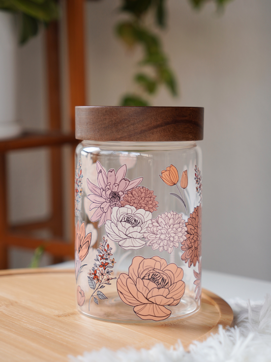 Autumnal Floral Food Storage Jar