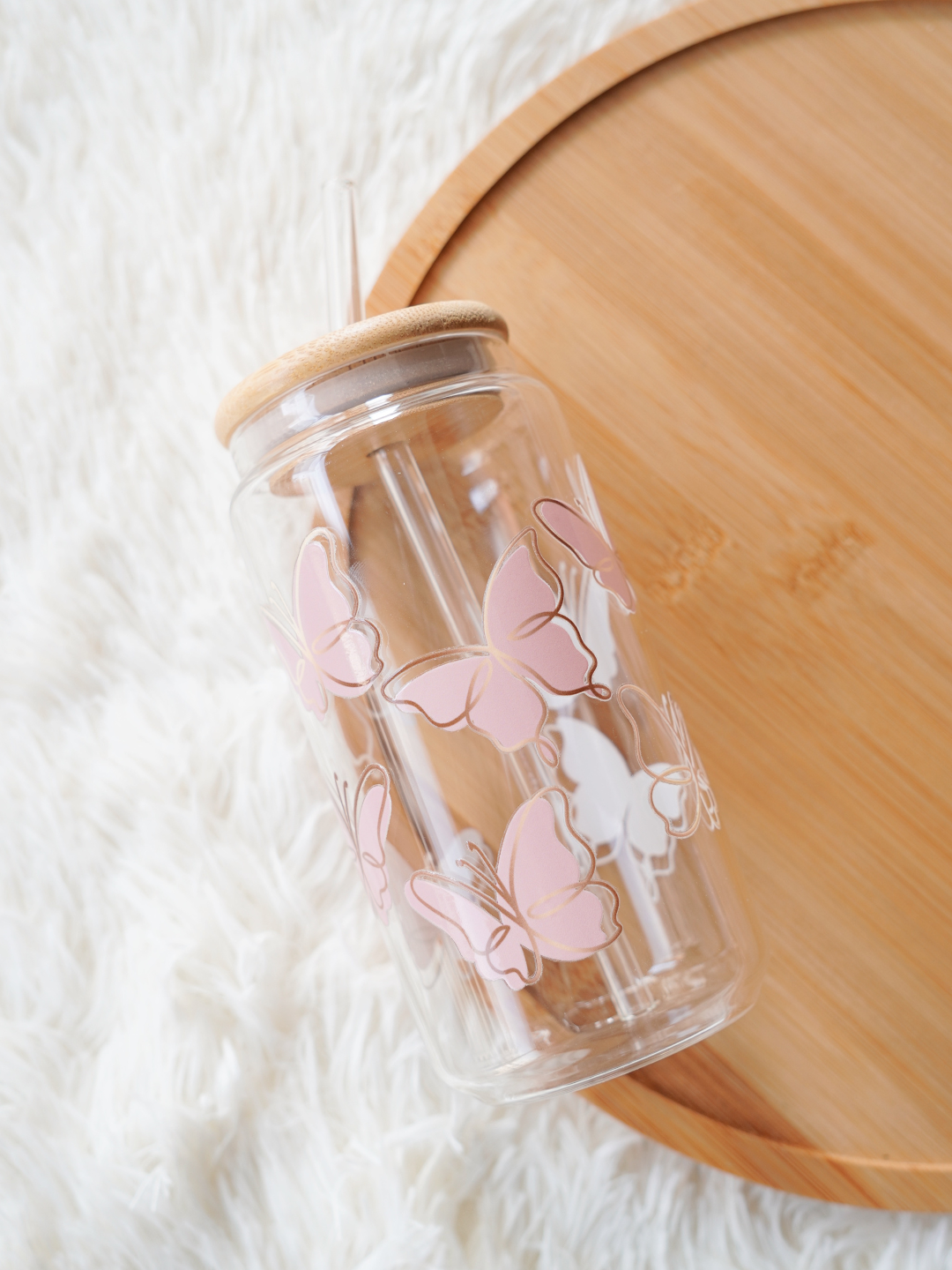 Pink Flutter Glass Cup