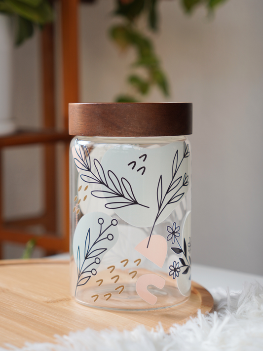 Abstract Garden Food Storage Jar