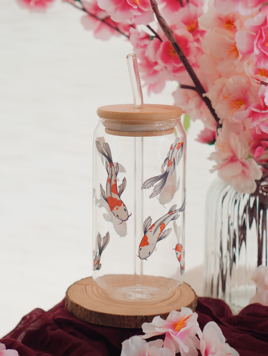 Koi Elegance Glass Cup