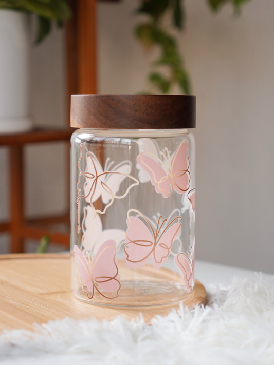 Pink Flutter Food Storage Jar