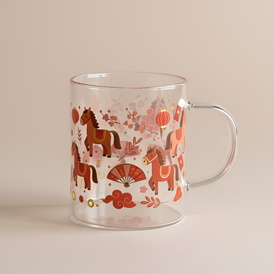 Lucky Horse Glass Mug