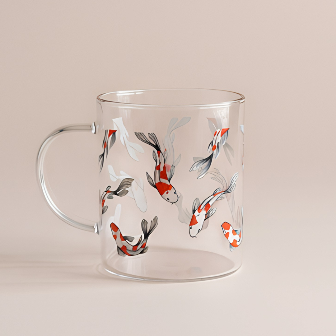 Koi Elegance Glass Mug