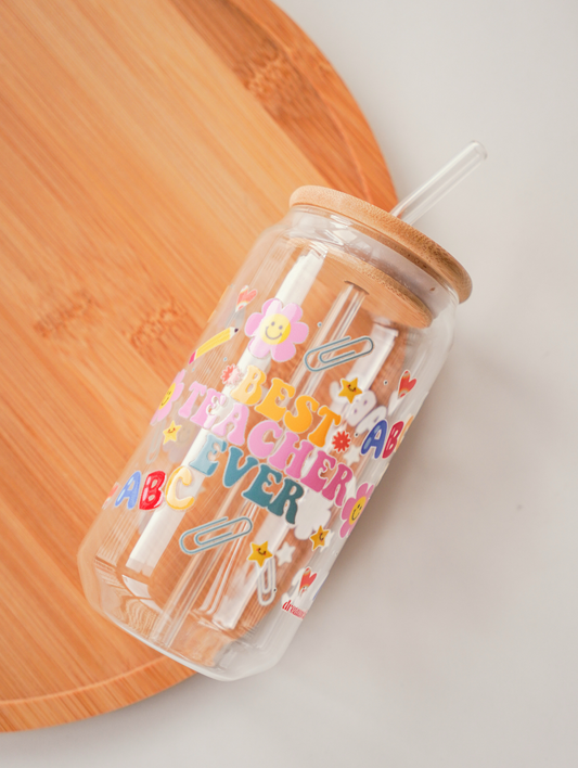 Whimsical Teacher's Day Glass Cup