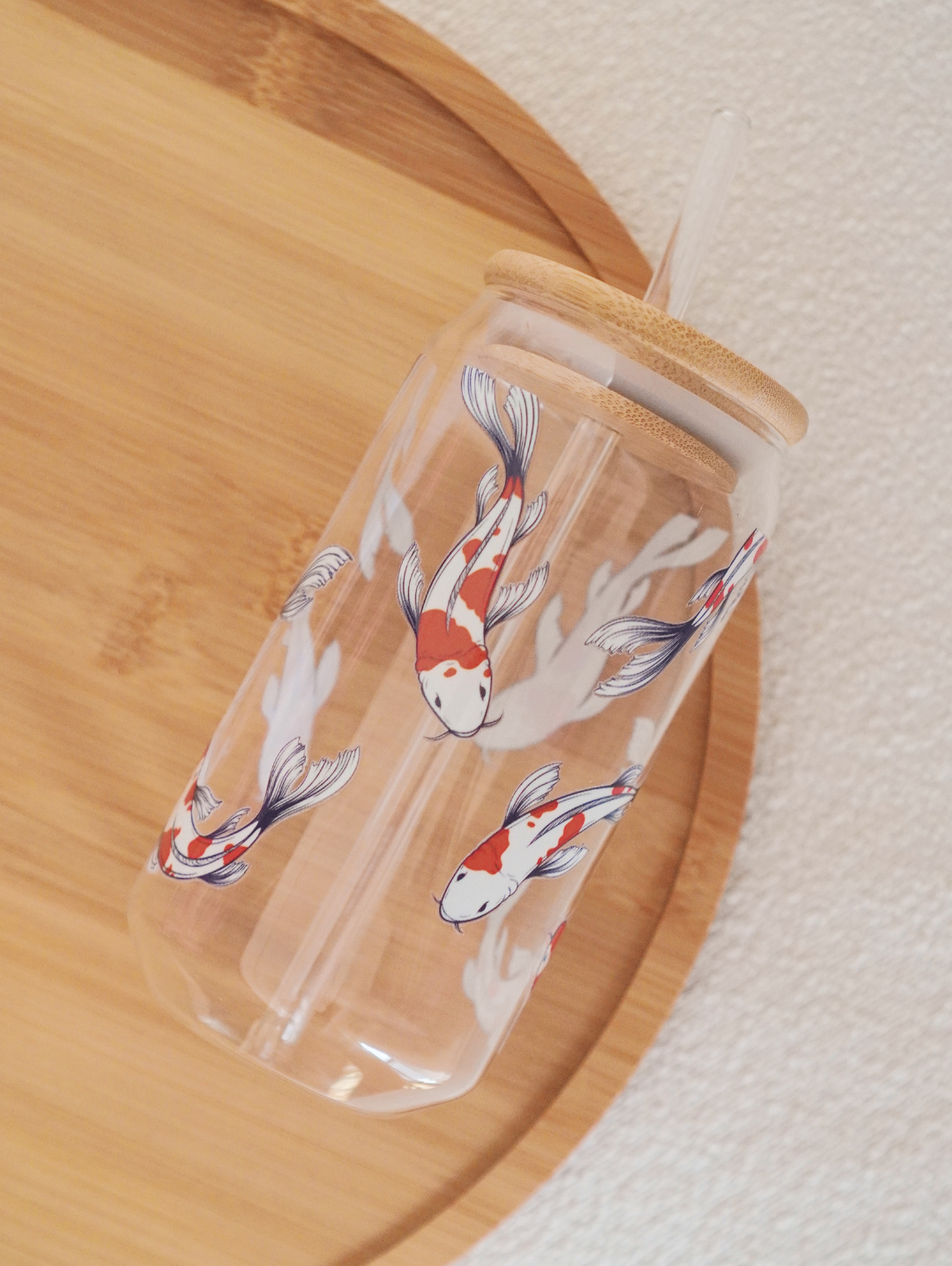 Koi Elegance Glass Cup