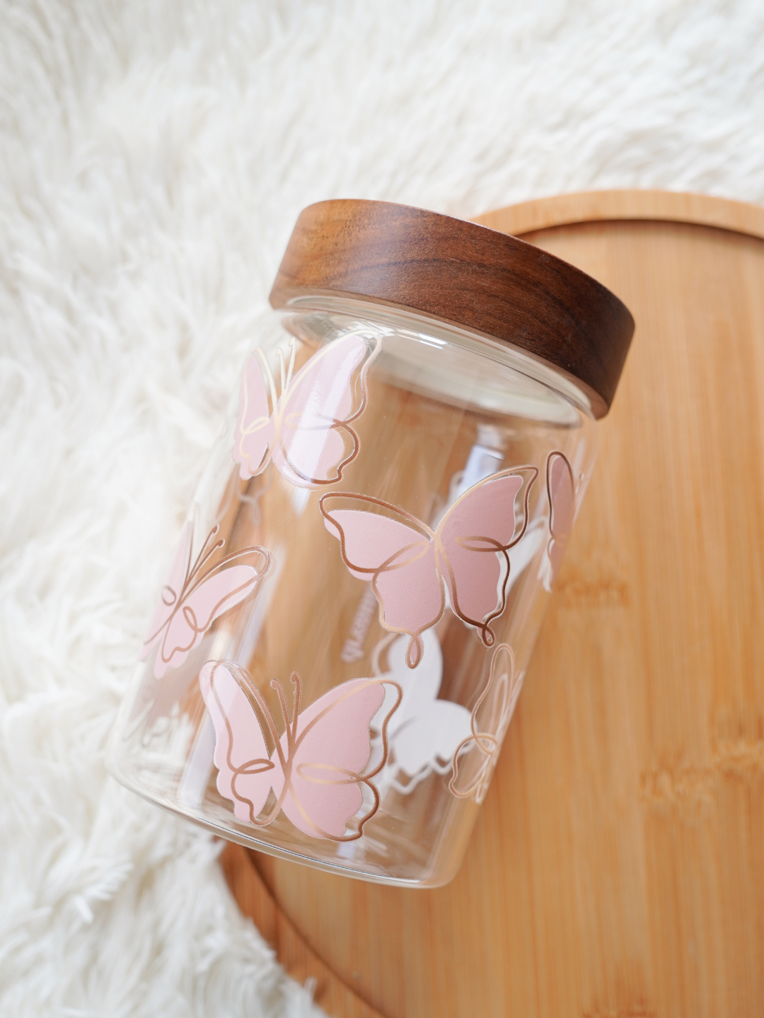 Pink Flutter Food Storage Jar