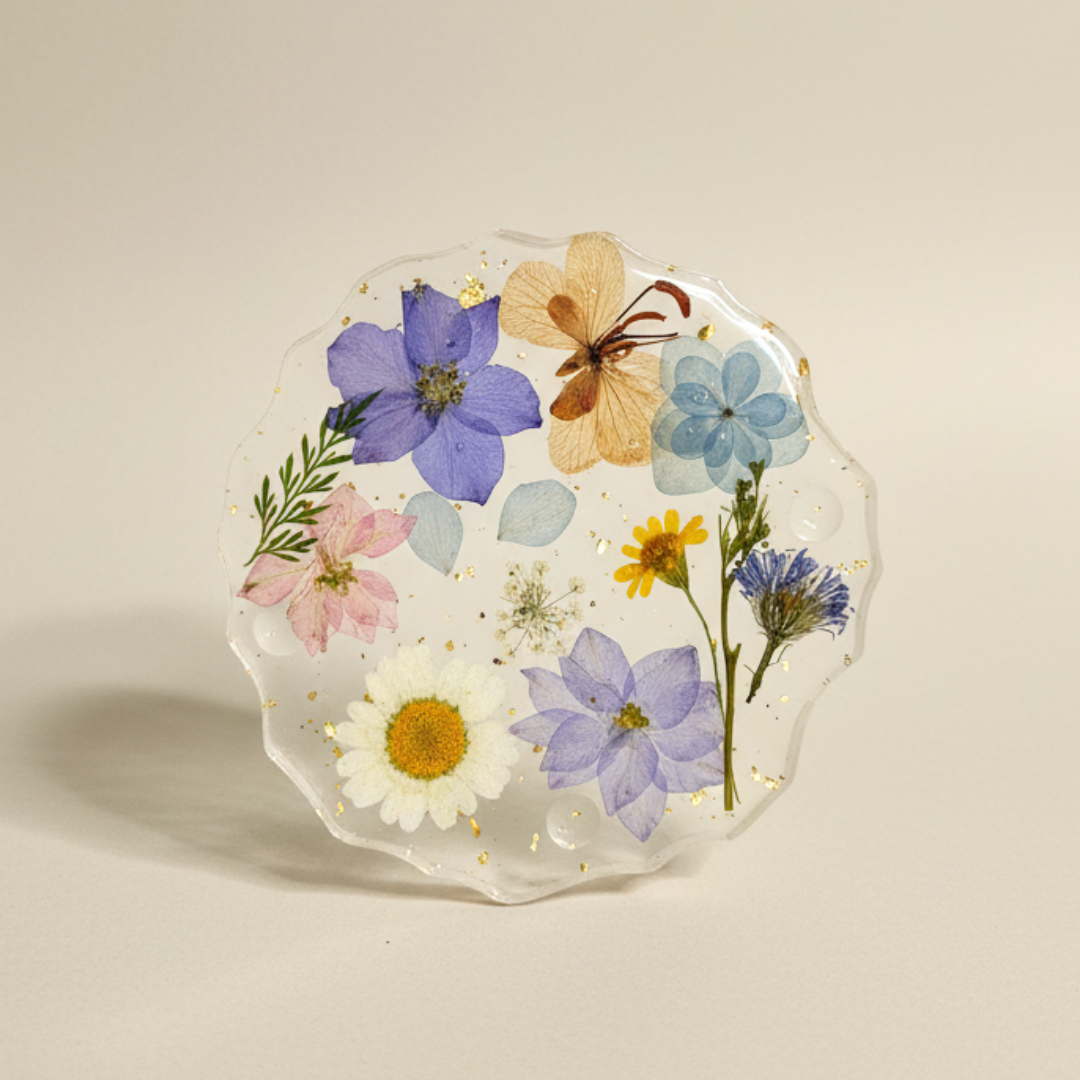 Pastel Bloom Handmade Resin Coaster