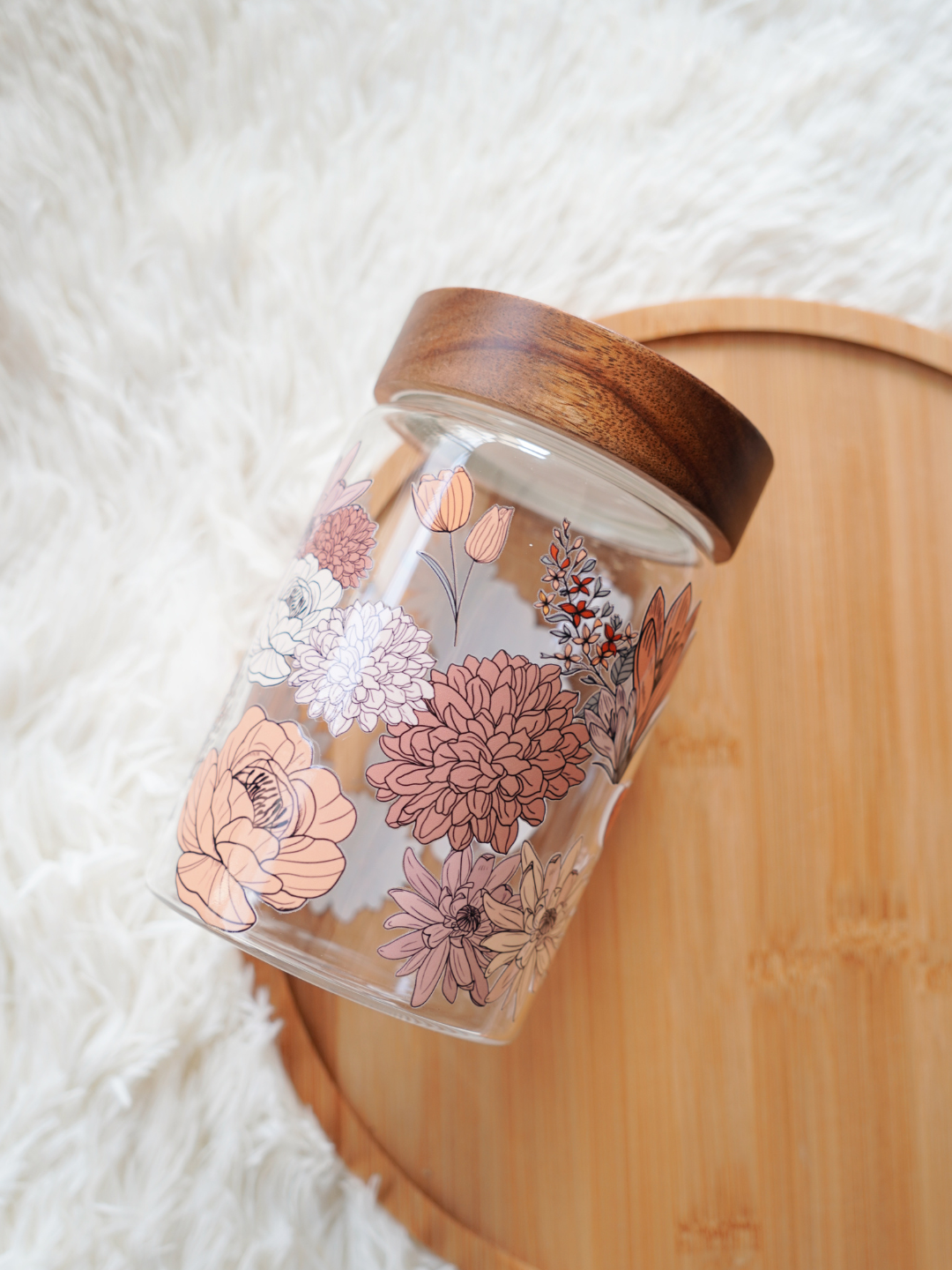 Autumnal Floral Food Storage Jar