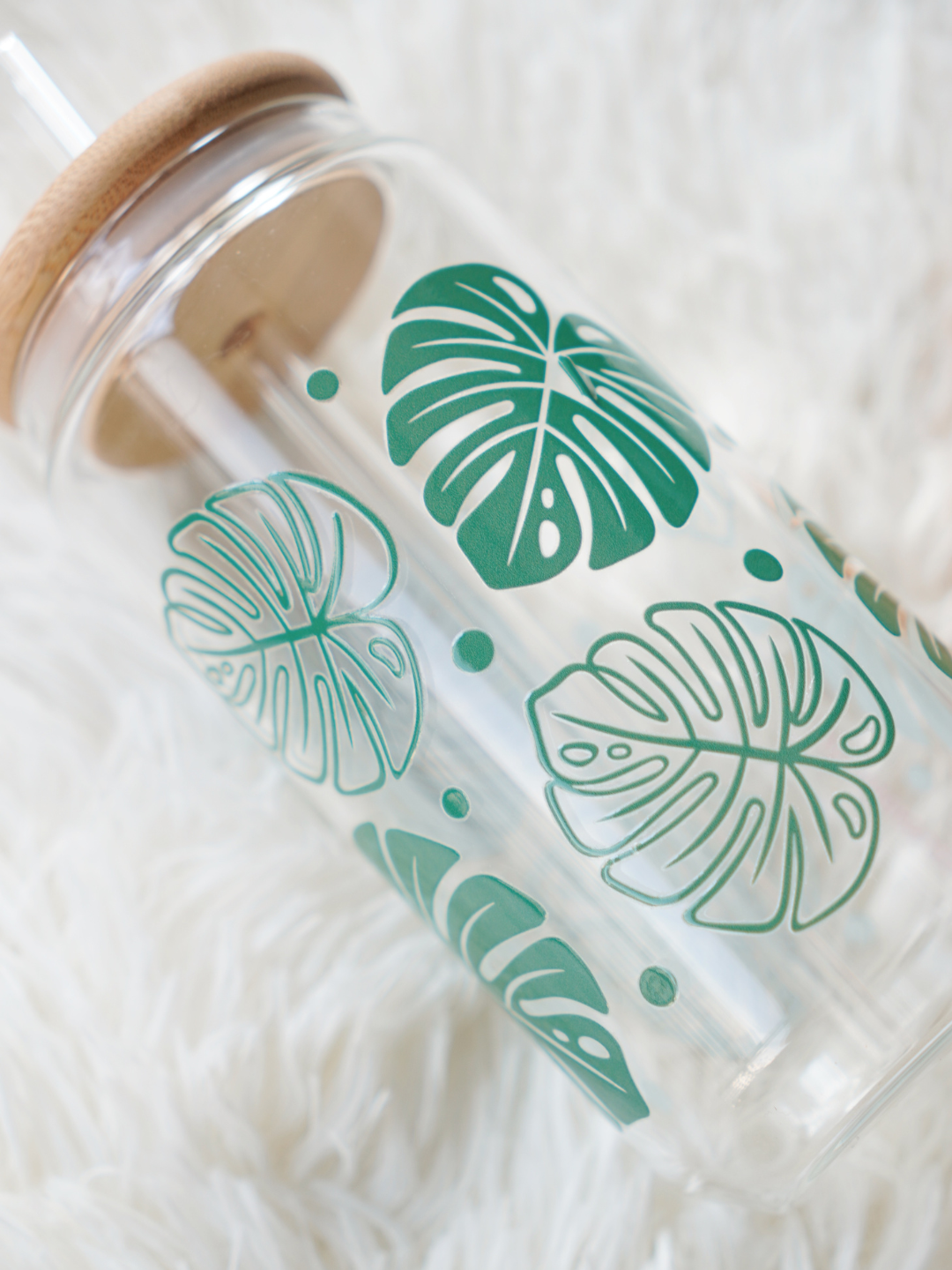 Monstera Glass Cup