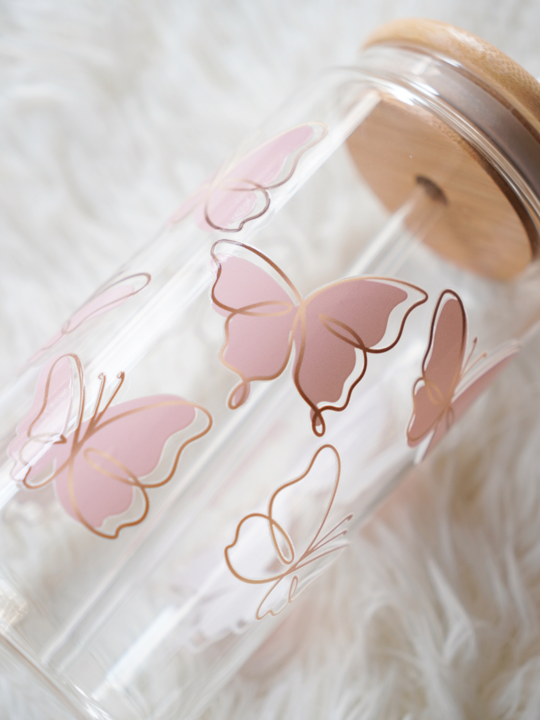 Pink Flutter Glass Cup