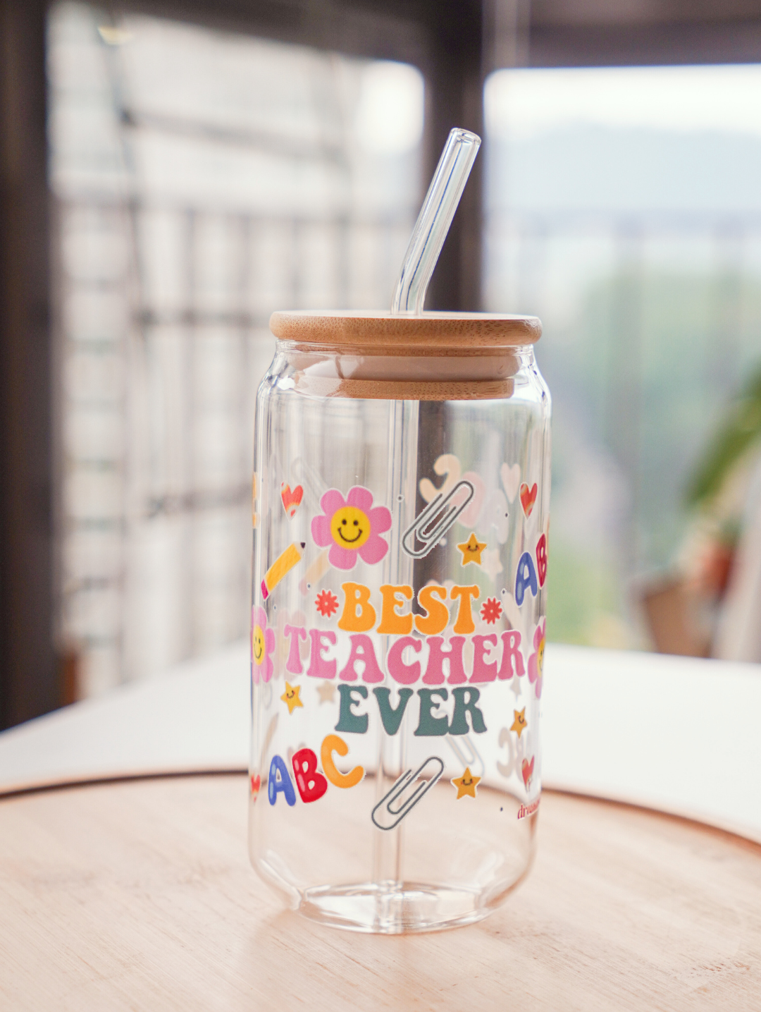 Whimsical Teacher's Day Glass Cup