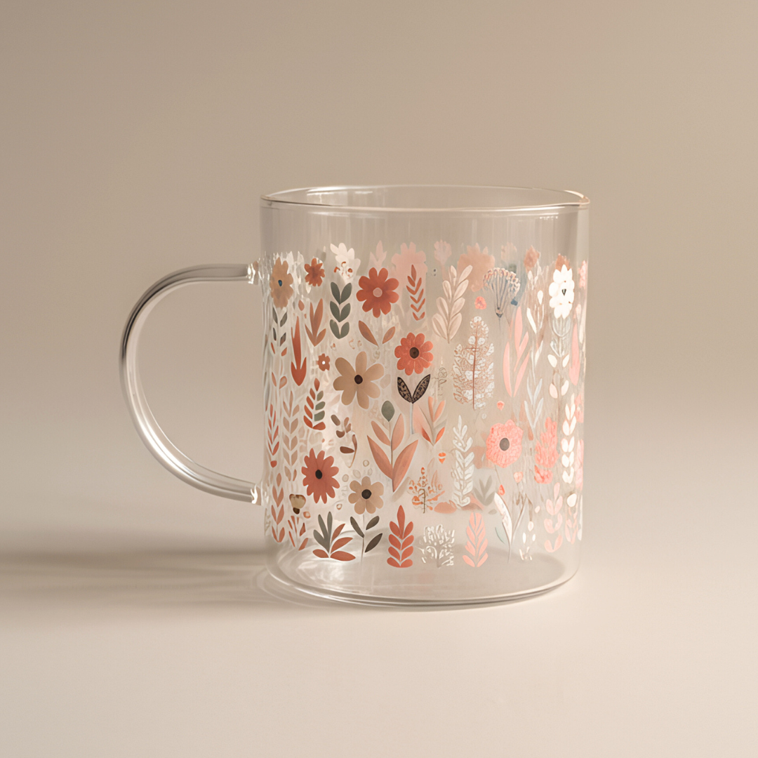 Petal Poetry Glass Mup