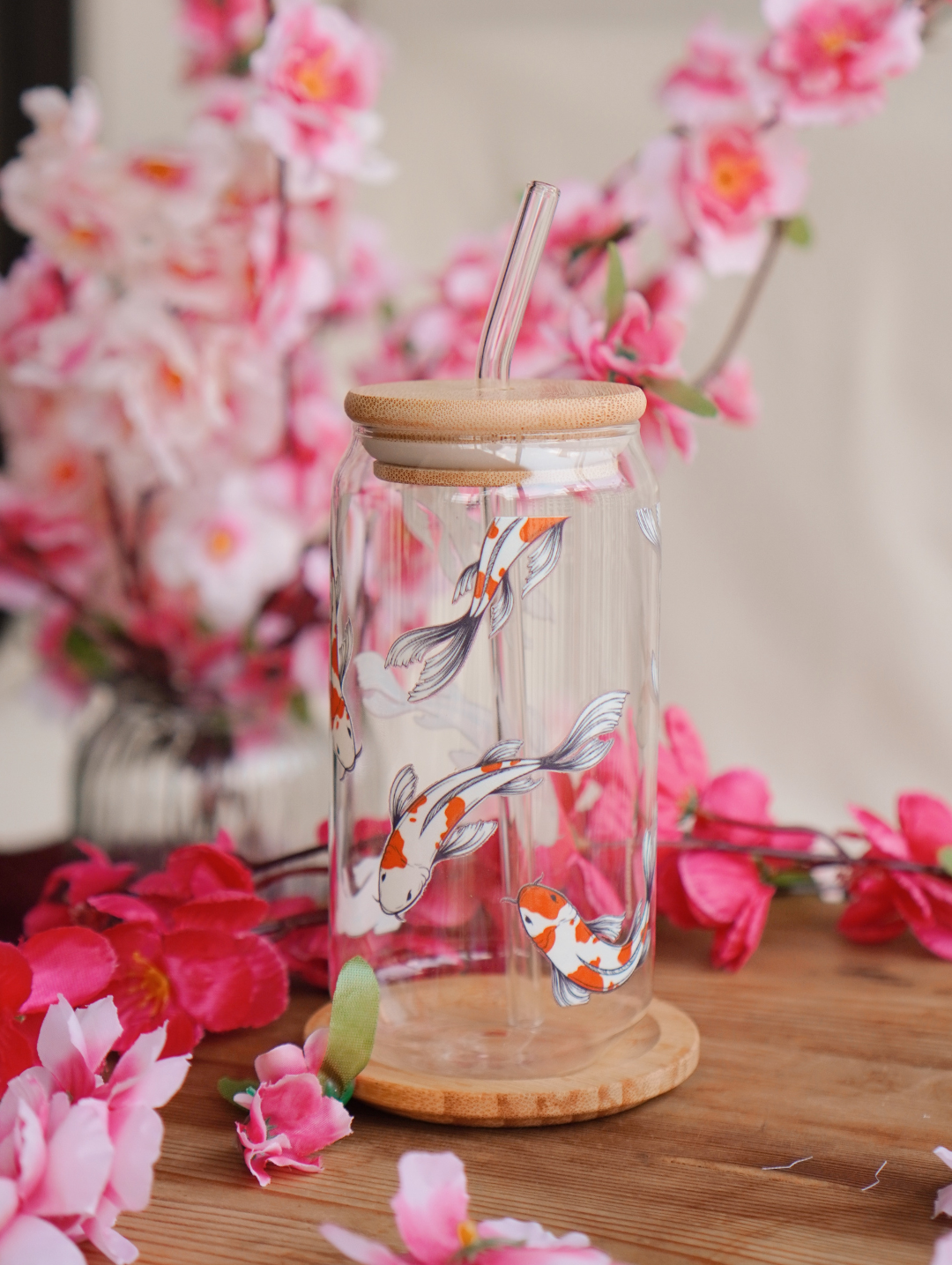 Koi Elegance Glass Cup
