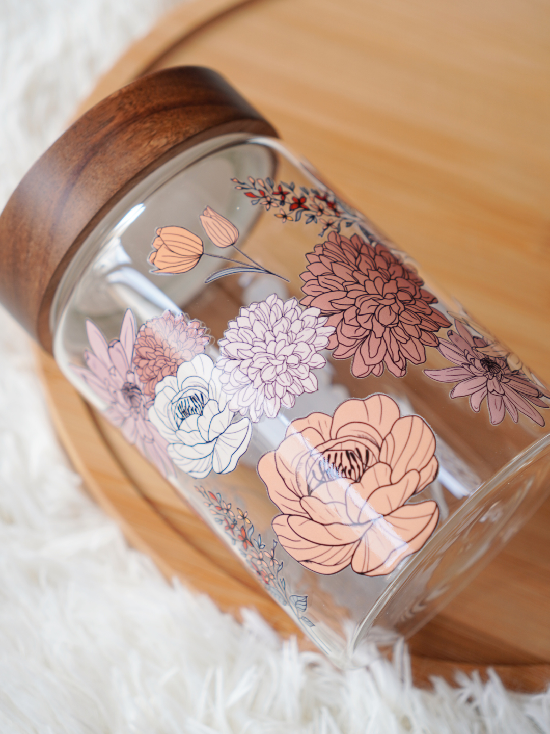 Autumnal Floral Food Storage Jar