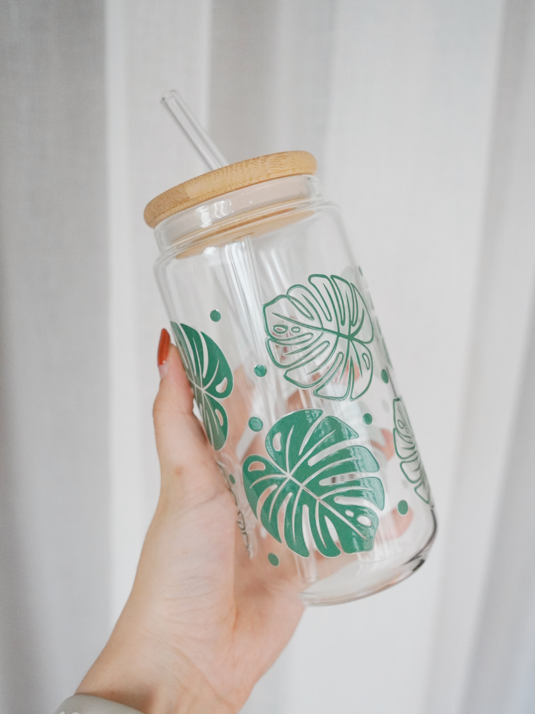 Monstera Glass Cup