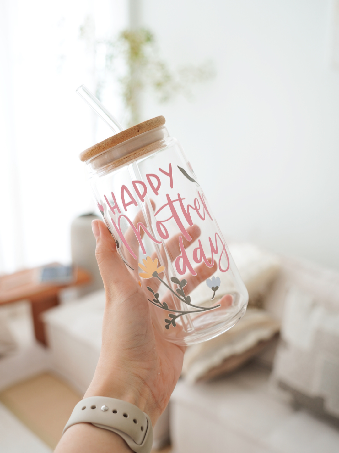 Minimal Mother's Day Glass Cup