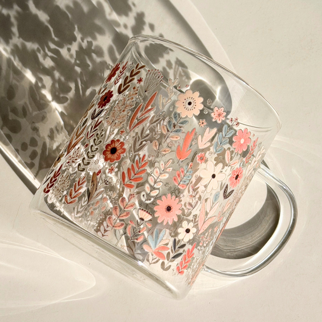 Petal Poetry Glass Mup
