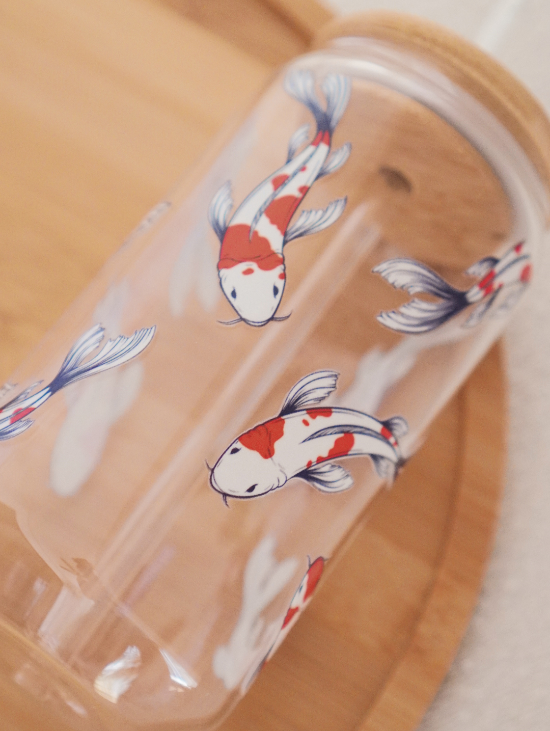 Koi Elegance Glass Cup