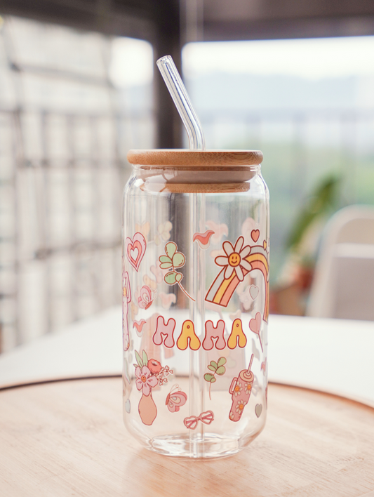 Groovy Mama Glass Cup
