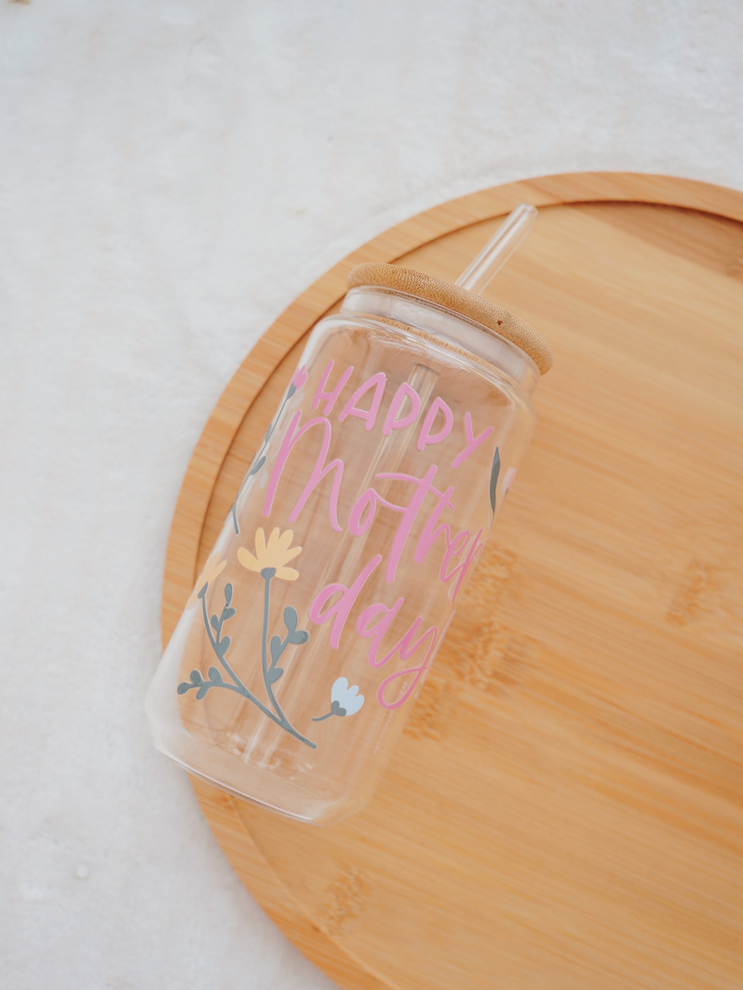 Minimal Mother's Day Glass Cup