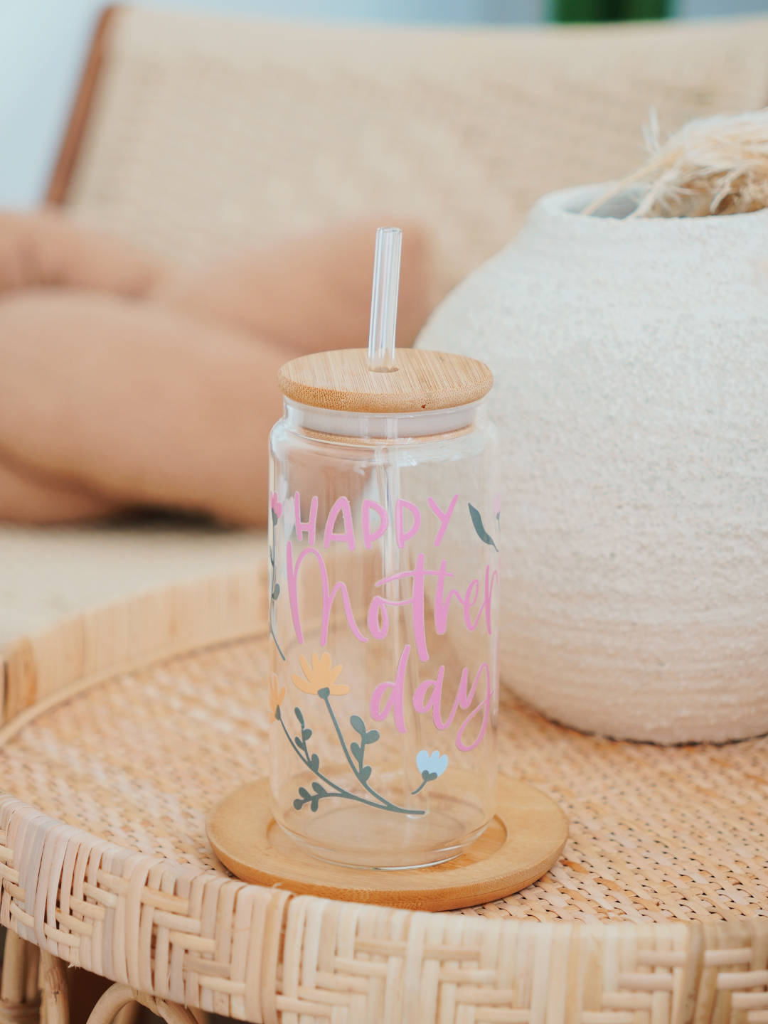 Minimal Mother's Day Glass Cup