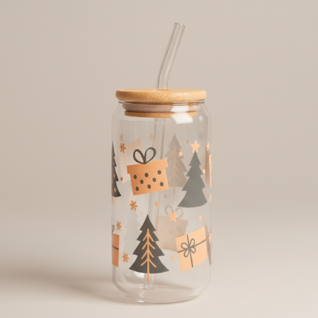 Yuletide Glow Christmas Glass Cup