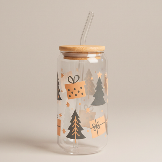 Yuletide Glow Christmas Glass Cup