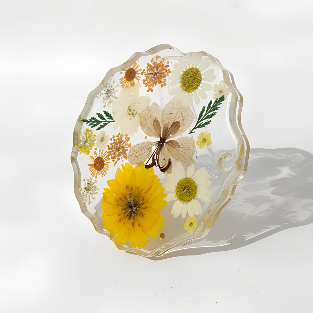 Golden Meadow Handmade Resin Coaster