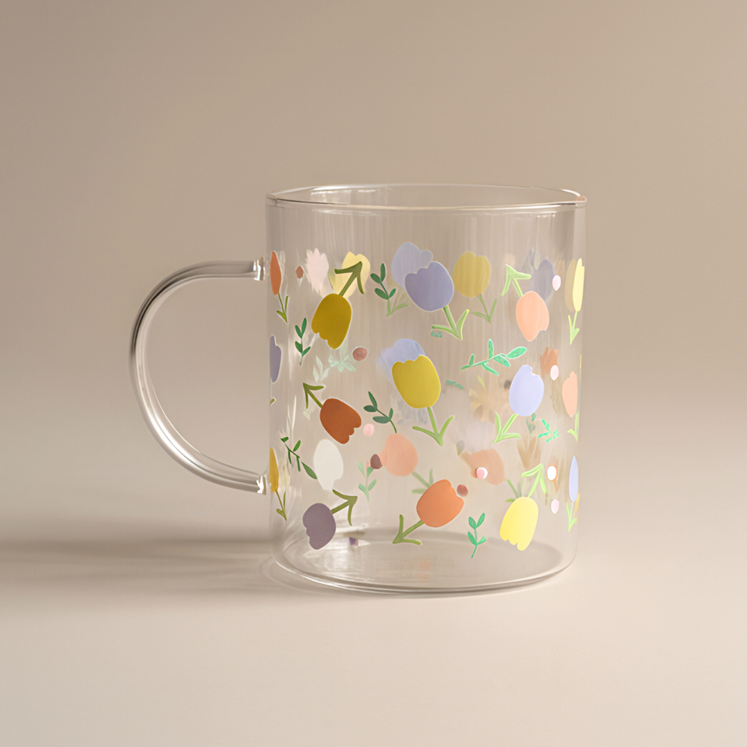 Tulip Whispers Glass Mug