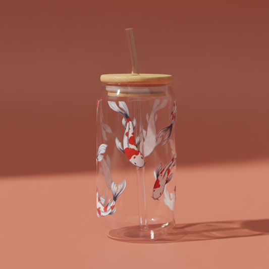 Koi Elegance Glass Cup