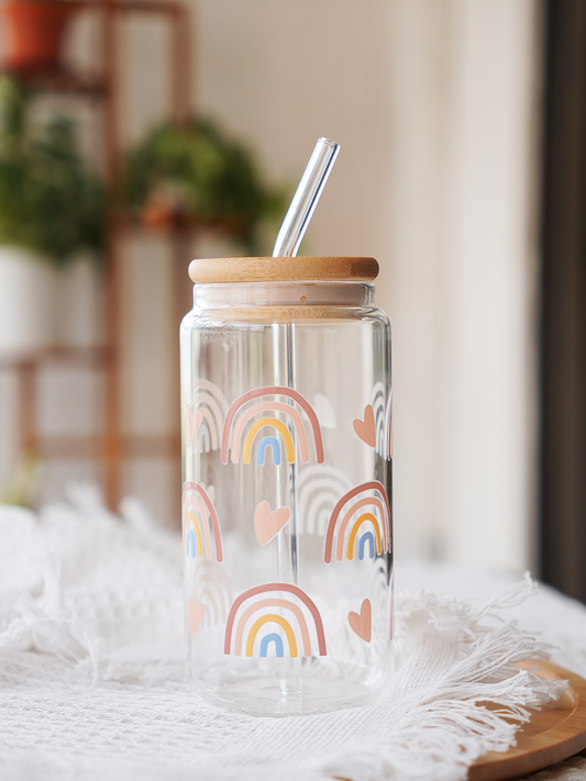 Pastel Rainbow Glass Cup