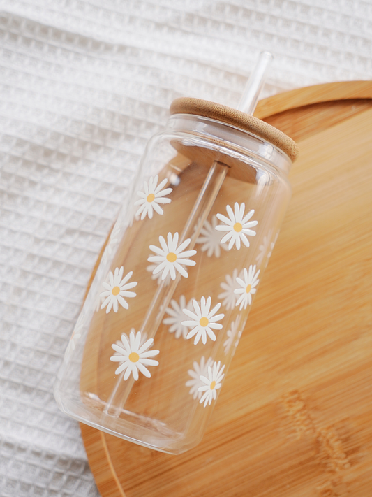 Mini Daisies Glass Cup