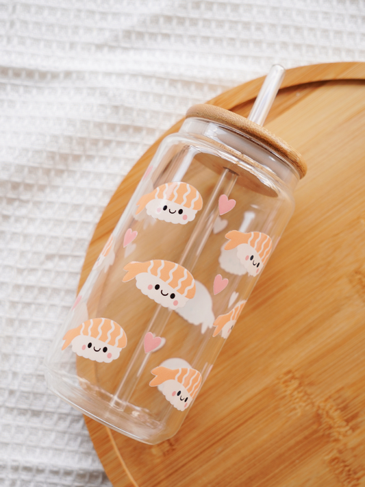 Salmon Sushi Glass Cup