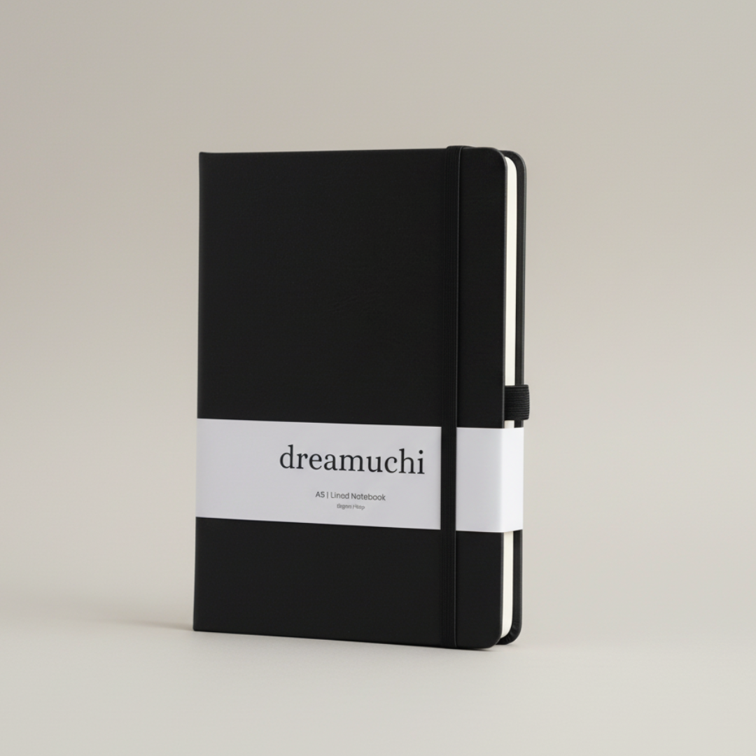 Ebony Black Lined Notebook