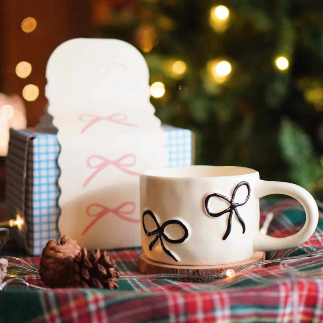 Black Coquette Ribbon Mug